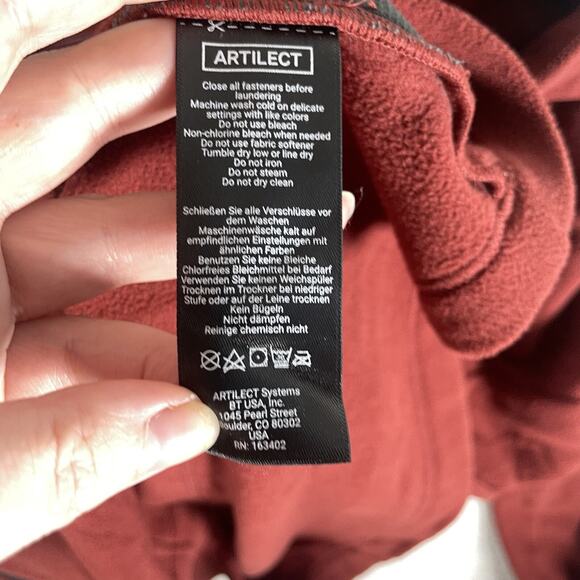 Artilect Systems Fleece Pullover Mens Large A/SYS-2 Primaloft Red/Orange 1/2 Zip - Picture 16 of 16